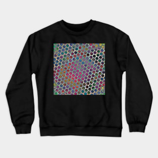 Rainbow Circle Mesh, Digital Illustration, Geometric Pattern Crewneck Sweatshirt